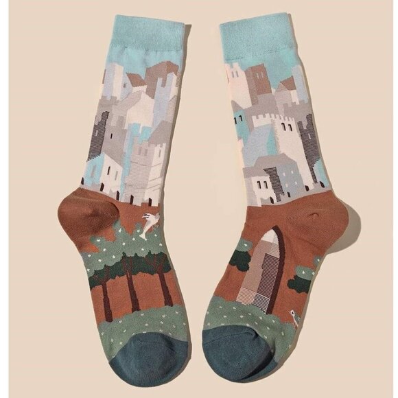 Accessories - Meditteranean Landscape Socks NWOT